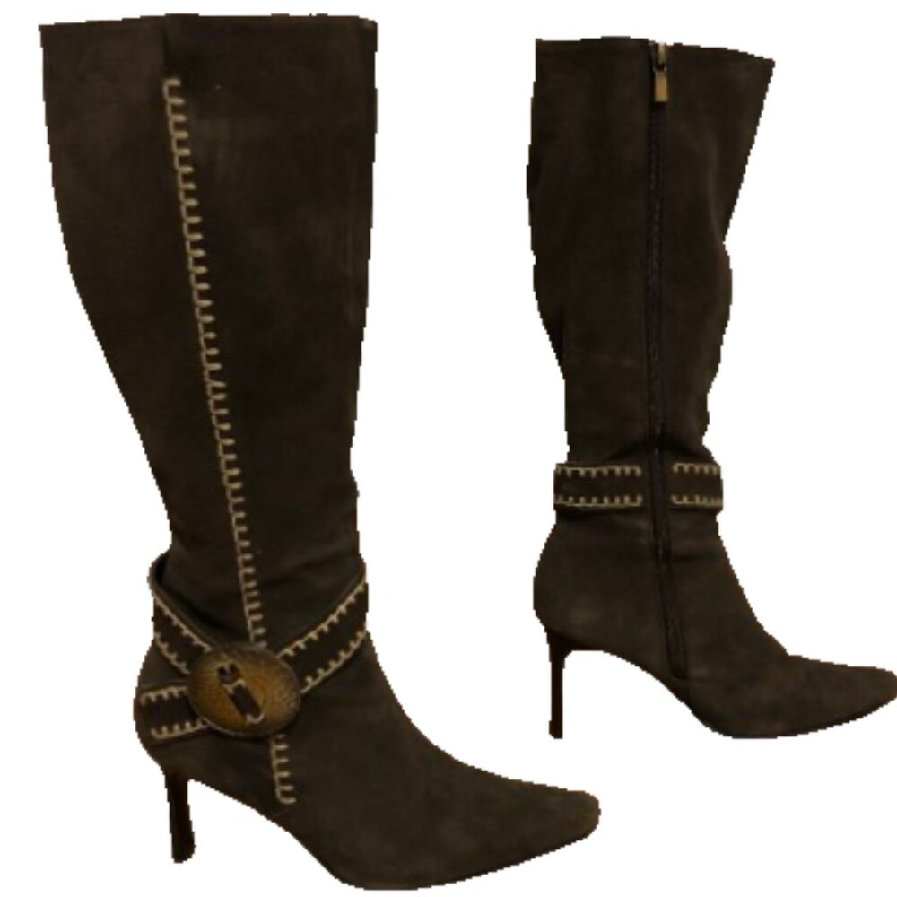 Bob Mackie #35-0756-3 Knee~High Grey Boots ~ Size 6M 🌸